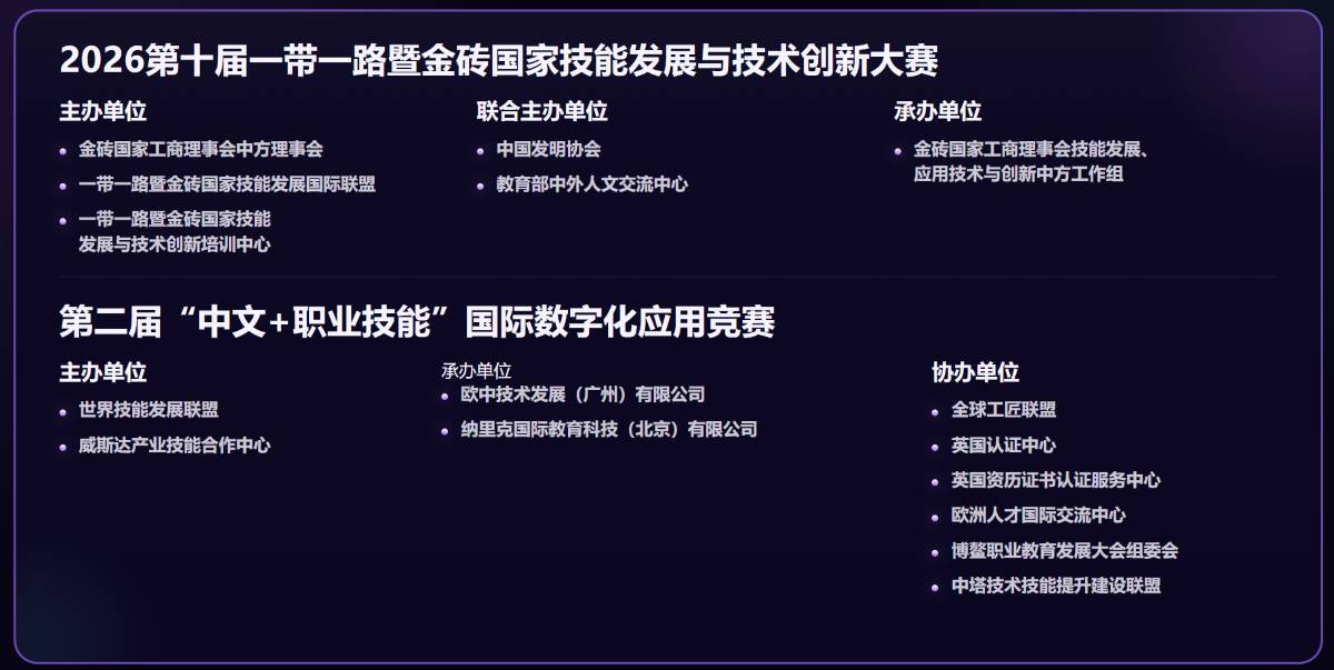 一带一路暨金砖大赛—“中文+职业技能”国际数字化应用竞赛组